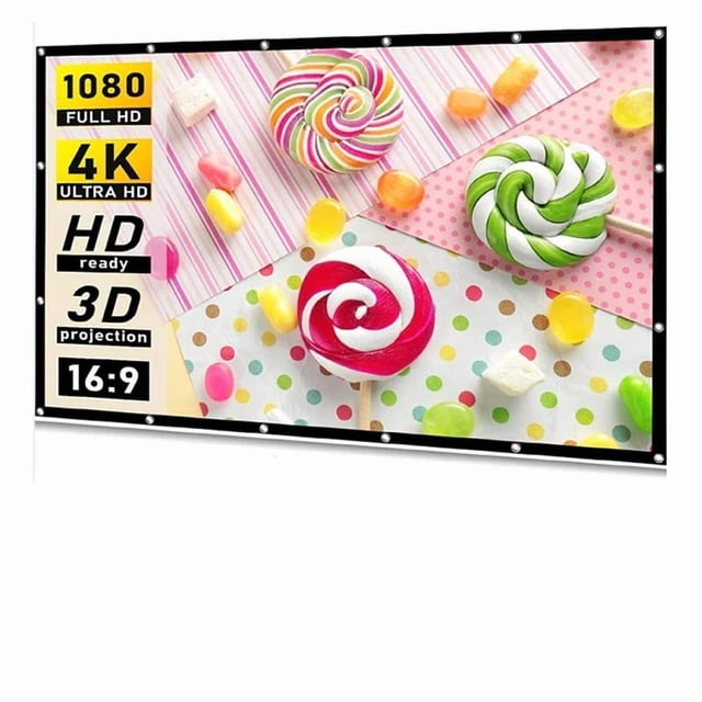 Écran de Projecteur Blanc Anti-Plis Doux Haute Densité Portable Pliable Extérieur Film, Sans Plis