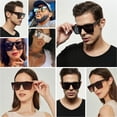 thumbnail image 3 of HAHDAXIA Square Oversized Sunglasses for Women Men Big Flat Top 2 pack Fashion Shield Large UV Protection Rimless Shades, 3 of 6