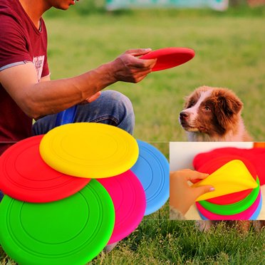 Jouet Disque Volant Doux pour Chien 7 Couleurs au Choix Tapis de Dressage pour Chien Environ 17,5cm Couleurs Aléatoires