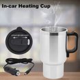 thumbnail image 2 of Car Electric Kettle Stainless Steel In-car Kettle Travel Thermoses Heating Bottle Heating Cup with Indicator Powered by Lighter Base for Tea Coffee Milk Car Kettle, 2 of 7