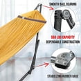 thumbnail image 3 of Tranquillo Universal Collapsible Hammock Stand Electro Static Coated Steel, Adjustable Hammock Stand with 2 Layered Polyester Net and Carry Bag, Foldable Hammock Stand for 2 Persons, 550 lbs, Yellow, 3 of 5