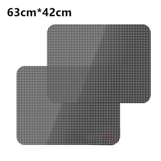 Autocollant de Pare-Brise de Rideau de Voiture 63cmx42cm Pare-Soleil Protection UV Film à Battants 2 Pcs