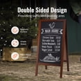 thumbnail image 2 of KFFKFF A-Frame Chalkboard Display, Dual-Faced Pedestrian Signage, Independent Antique Wood Chalk Board with Chalks & Magnetic Wiper, Rustic Brown Exterior Sandwich Board, 20"x40", 2 of 9