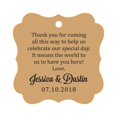 thumbnail image 1 of Darling Souvenir Custom Wedding Thank You Message Gift Tags Personalized Party Favor Hang Paper Tags-Kraft-100 Tags, 1 of 1