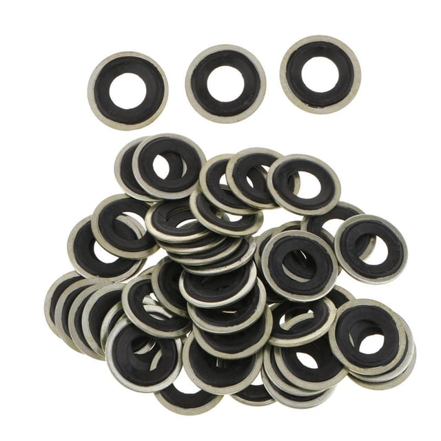 Miulika 50Pcs/Set M14 Engine Oil Drain Plug Crush Gasket Washers Seals for