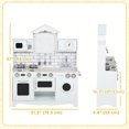 thumbnail image 3 of Qaba Cuisine de Jeu pour Enfants avec Bouton d'Interrupteur et Son, Horloge Intégrée, Blanc, 3 of 10