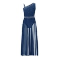 thumbnail image 3 of LiiYii Robe de Danse Lyrique pour Filles Ballet Patinage Artistique Longue Robe Justaucorps de Gymnastique Sans Manches Bleu Marine 10, 3 of 8