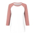 thumbnail image 4 of TSADFHJI Chandails en Molleton pour Femmes Petites Manches 3/4 Haut d'Été Décontracté Polyvalent Raglan Col Rond Chemise Décontractée Haut TTG, 4 of 5
