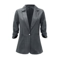 thumbnail image 4 of CEHVOM Mode Femmes Col Rabattu Manches 3/4 Manteau Décontracté Cardigan Blouse Liquidation, 4 of 6
