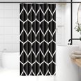 thumbnail image 1 of Black Stall Half 36 x 72 Inch Cloth Shower Curtain, Waterproof Design and Polyester, Quick-Drying, Heavy Duty Small Shower Curtains Set for Bathroom, Durable and Washable with 8 Metal Hooks, 1 of 5