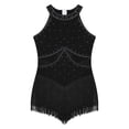 thumbnail image 3 of Yeahdor Robe de Danse Latine Sans Manches à Paillettes pour Filles, Robe Justaucorps de Jazz, Rumba Samba Salsa Cha Cha, Tenue de Danse de Salon Noire 14, 3 of 5