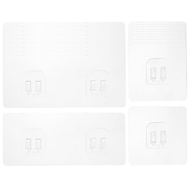 20pcs Clear Adhesive Suction Sticker No Drilling Bathroom Shower Shelf Sticker Hooks