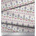 thumbnail image 2 of Soimoi Polyester Crepe Fabric Leaves & Floral Block Printed Fabric 1 Yard 42 Inch Wide, 2 of 3