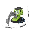 thumbnail image 3 of Green Push Back Inertia Engineering Toy Car Plastic 6.50X3.94X2.56 Inches Educational Press Action Vehicle For Children Learning Play Green, 3 of 6