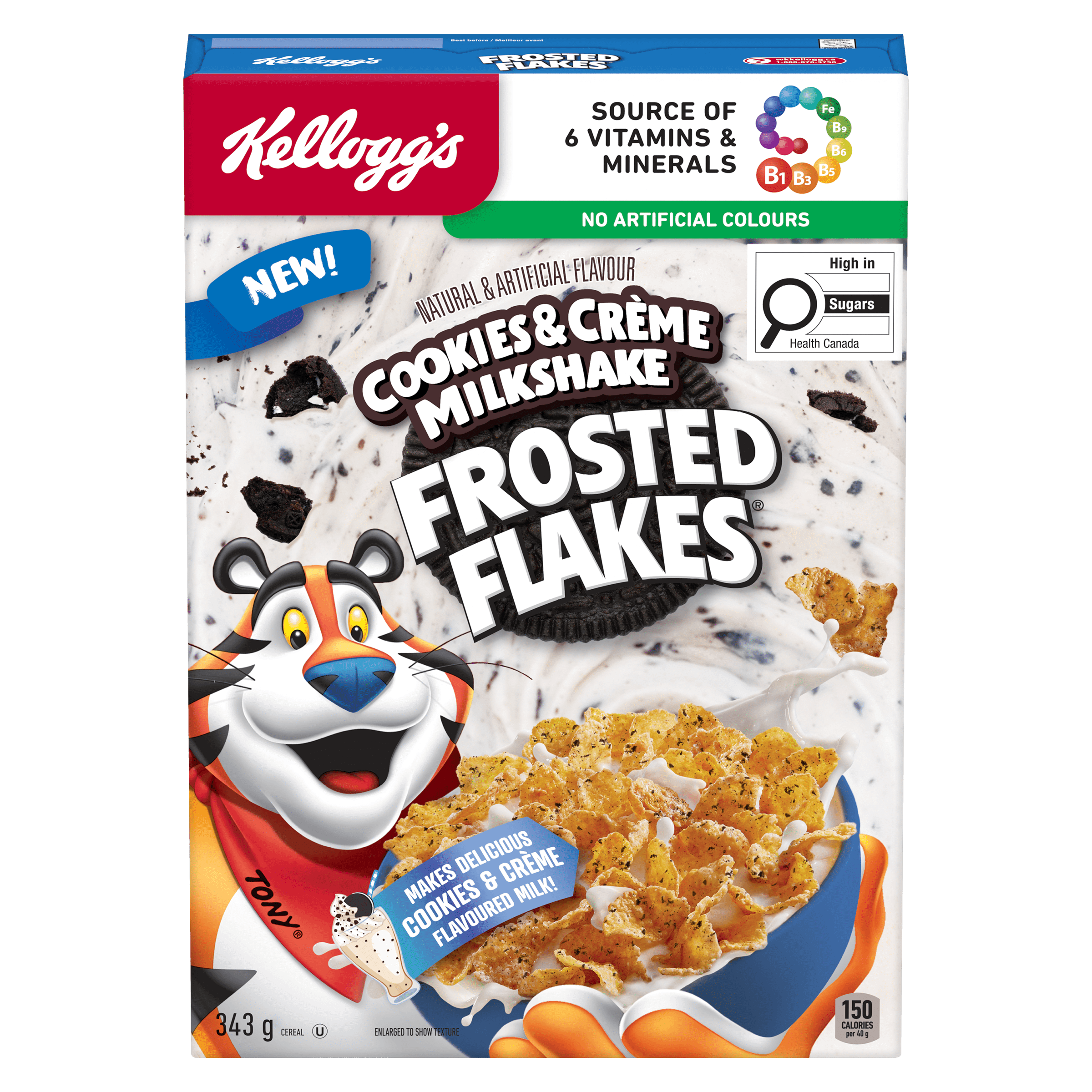Kellogg's Frosted Flakes® Cookies & Crème Milkshake Flavour Cereal
