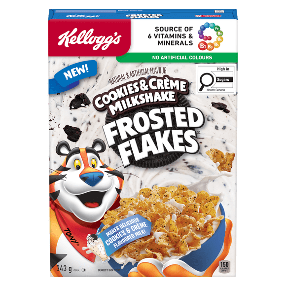 Kellogg's Frosted Flakes® Cookies & Crème Milkshake Flavour Cereal