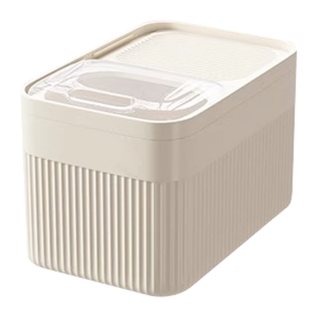 Airtight Pet Food Storage Containers, Food Grade Plastic Container Bin, Up to 20 lbs, For Dog Cat and Other Pet Food Storage Box with Measuring Cup (Beige, 22.05 Pounds) 12.2x8.27x8.78"
