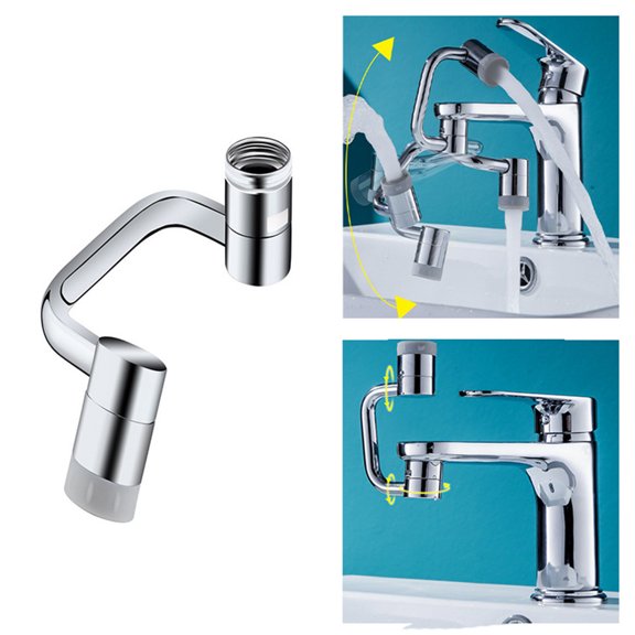 Faucet Extender Accessory for – Universal Large Angle Swivel Attachment with Sprayer Modes Ideal Bathroom and Kitchen Faucet Upgrade