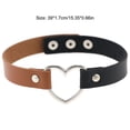 thumbnail image 4 of Colorful Necklace Japanese Style Halloween Women Accessory Leather Chokers Chain Neck Wear Adjustable Sparkling Heart Choker Black + light coffee, 4 of 8