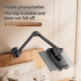 thumbnail image 1 of Support de Tablette Réglable pour Lit, Bras Long Rotatif, Support de Bureau en Métal pour Tablette, Pince pour 4,7-10,2 Po pour Tablette, 1 of 5