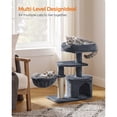 thumbnail image 2 of FEANDREA Cat Tree, Small Cat Tower, Cat Condo, Kitten Activity Center with Scratching Post, Basket, Cave, Smoky Gray, 2 of 7