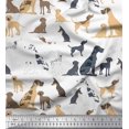 thumbnail image 1 of Soimoi White Cotton Poplin Fabric Mix Dog Print Fabric by Yard 42 Inch Wide, 1 of 3