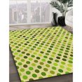 thumbnail image 3 of Ahgly Tapis Rond Lavable en Machine Intérieur Transitionnel Vert Pistache, 4 Pieds Rond, 3 of 7