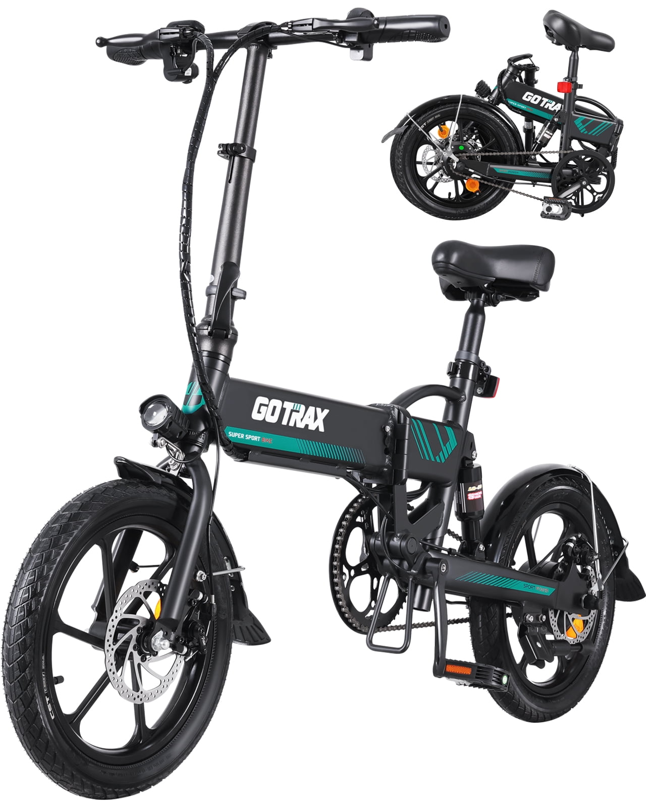 Gotrax B01 Foldable Electric City Bike (350W Motor / 25km/h Top Speed) - Black