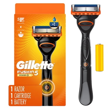 Gillette Fusion5 Power Rasoir pour Hommes, 1 Manche de Rasoir à Pile, 1 Cartouche de Lame, avec Bande Lubrifiante Plus Grand et Tondeuse de Précision pour Hommes