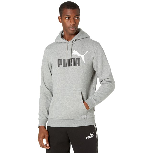 PUMA Essential+ 2 Col Big Logo Hoodie Fleece Medium Gray Heather MD