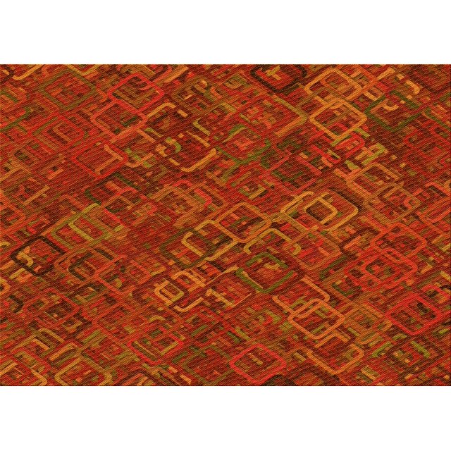 Ahgly Company Tapis d'Intérieur Rectangulaire Transitionnel Orange Rouge Orange Lavable à la Machine, 3 Pieds x 5 Pieds