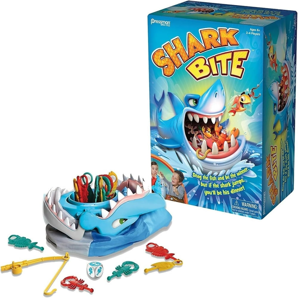 DEBGFS Shark Bite Game  Roll the Die and Catch Sea Creatures Before the Shark Bites  Fun Family Board Game for Kids