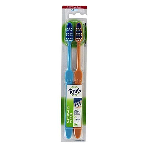 Tom's of Maine Naturally Clean Toothbrush, Toothbrushes, Soft Toothbrush, 2 Pack, 2Count