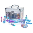 thumbnail image 1 of Disney Frozen - Townley Girl Train Case Cosmetic Makeup Set Includes Lip Gloss, Eye Shimmer, Brushes, Nail Polish Accessories & more! for Kid Girls, Ages 3+ perfect for Parties, Sleepovers & Makeovers, 1 of 9