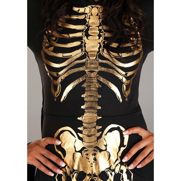 Gilded Skeleton Dress Costume for Women