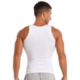 thumbnail image 2 of Ocealan Men's Tank Swimsuit Top Athletic Vest Rash Guard Shirt Solid Color Sleeveless Workout Playwear White XXL, 2 of 8