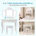 thumbnail image 4 of Costway Coiffeuse Ensemble Table de Maquillage Coiffeuse Enfants Filles Tabouret Miroir, 4 of 10