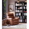 thumbnail image 2 of Fauteuil Inclinable Surdimensionné, Fauteuils Inclinables Manuels pour Adultes, Petit Fauteuil Inclinable en Cuir PU pour Petit Espace, VR, Réglable 90° - 150°, Fauteuil Simple de Style Lazy Boy, 2 of 8