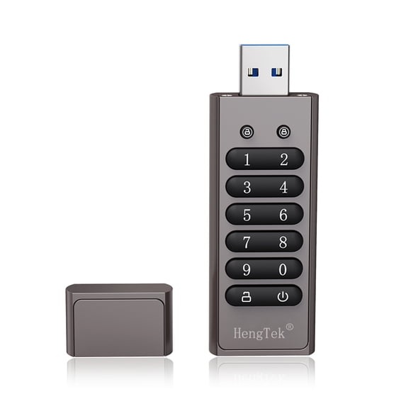 32GB 256-bit Encrypted USB Drive Password Security Flash Drive USB3.0 U disk supports reset/erase/auto lock function, gray