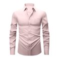 thumbnail image 2 of Dress Shirts for Men with Pocket Long Sleeve Big & Tall Tshirts Shirt Button-Down Collared Wrinkle-Free Solid Color Business Work Tops, 2 of 5