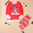 thumbnail image 1 of Pantalon de Pyjama Tenue Parent-Enfant Costumes de Noël Patchwork à Carreaux Imprimés Vêtements d'Intérieur Col Rond Manches Longues Pyjamas Ensembles Deux Pièces Pyjamas de Noël Assortis pour Couples en Liquidation, 1 of 9