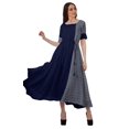 thumbnail image 2 of Moomaya Robe Midi en Viscose à Manches Courtes Imprimée Style Santoon à Taille à Cordon pour Femmes, 2 of 4