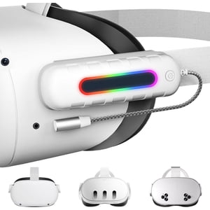 Battery Pack for Meta Quest 2 / Quest 3 / Quest 3s, 5000mAh Extended Power with Multi-Colors RGB Lights, Lightweight and Portable VR Extend Power Accessories for Extra 2-4H Playtime