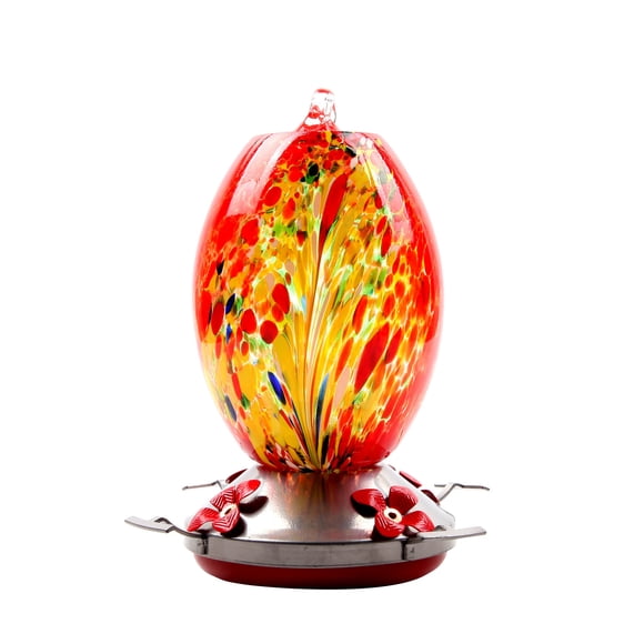 Blown Glass Hummingbird Feeder Hummingbird Water Feeder Flower Bird Feeder Painted Glass Hummingbird Feeder More Birds Hummingbird Feeder
