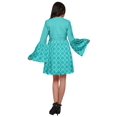 thumbnail image 4 of Moomaya Robe à Manches Longues Évasées pour Femmes, Décontractée, Imprimée, d'Été, Plissée, Kurta, 4 of 6