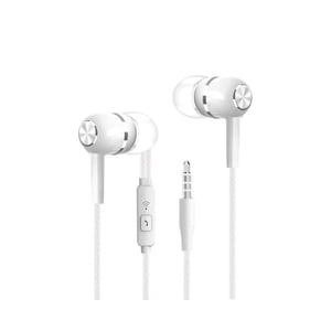 S12 Universel 3.5mm Ecouteurs filaires avec micro pour le contrôle du bouton blanc
