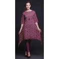 thumbnail image 2 of Bimba Kurti Asymétrique à Imprimé Rose Rose et Floral pour Femmes, Robe d'Été Indienne Tunique Petite, 2 of 6