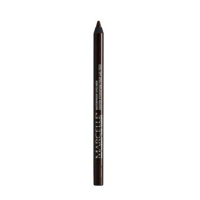 Marcelle Waterproof Eyeliner in metal green, a slim cream eyeliner pencil with a precise tip and matte dark green barrel printed with white text, offering long-lasting, smudge-resistant wear ideal for defining eyes and suitable for creating both sharp lines and smudged looks.