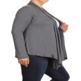 thumbnail image 3 of Women‘s Plus Size Solid Casual Long Sleeve Drape Front Open Jacket Cardigan, 3 of 4