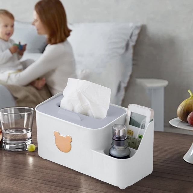 TIMIFIS Plastics Tissue Organizer, Paper Towel Box Plastic Paper Towel Box Rose Decoration Living Room Dining Room Home Paper Towel Box Wet Proof Wear Difficult Environmentally Friend Desk Organizer